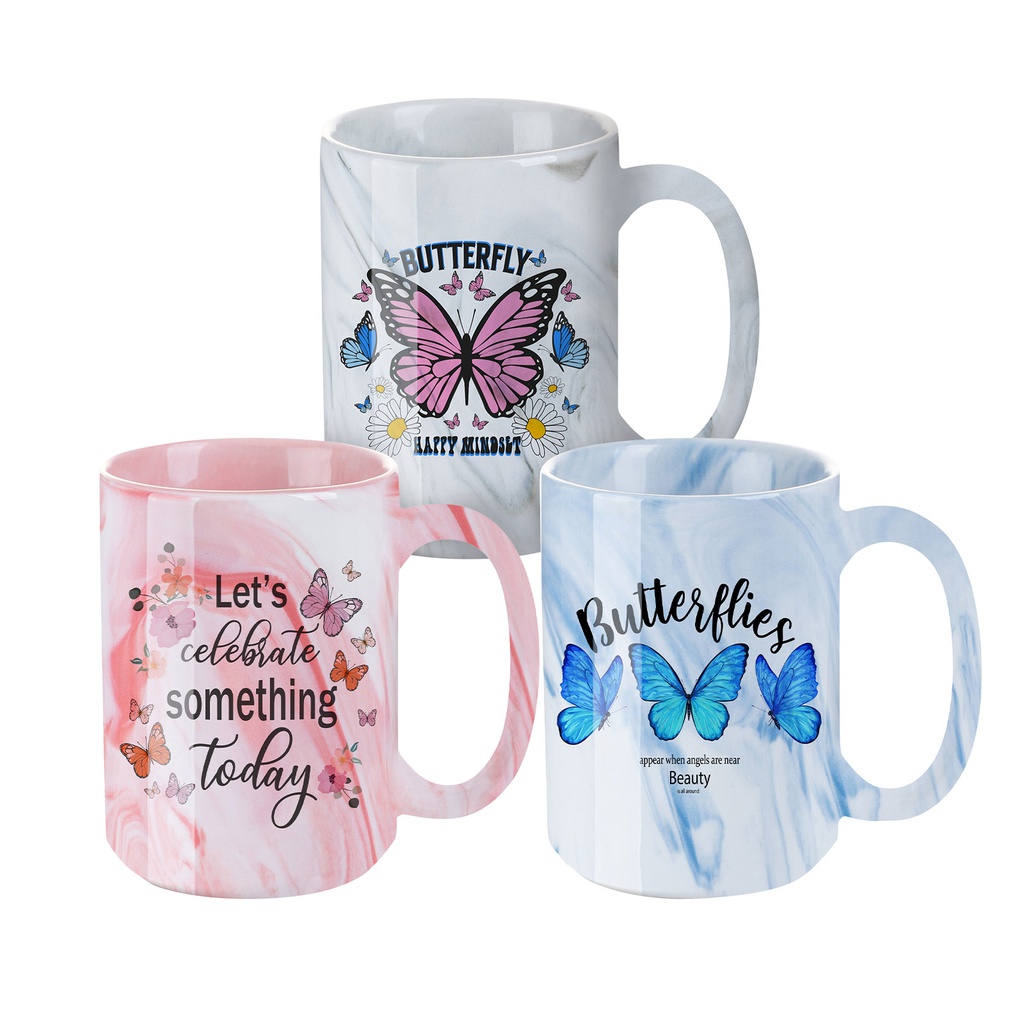 15oz Sublimation Mug Marble Texture (Pink)
