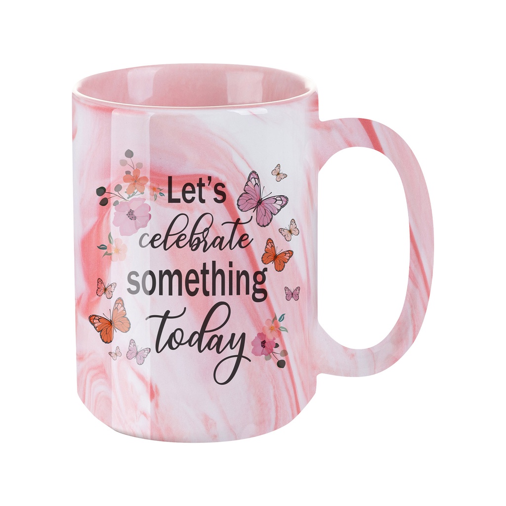 15oz Sublimation Mug Marble Texture (Pink)
