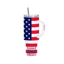 40oz/1200ml Stainless Steel White Travel Tumbler with Lid &amp; Straw(Heat Resistant Plastic Handle)