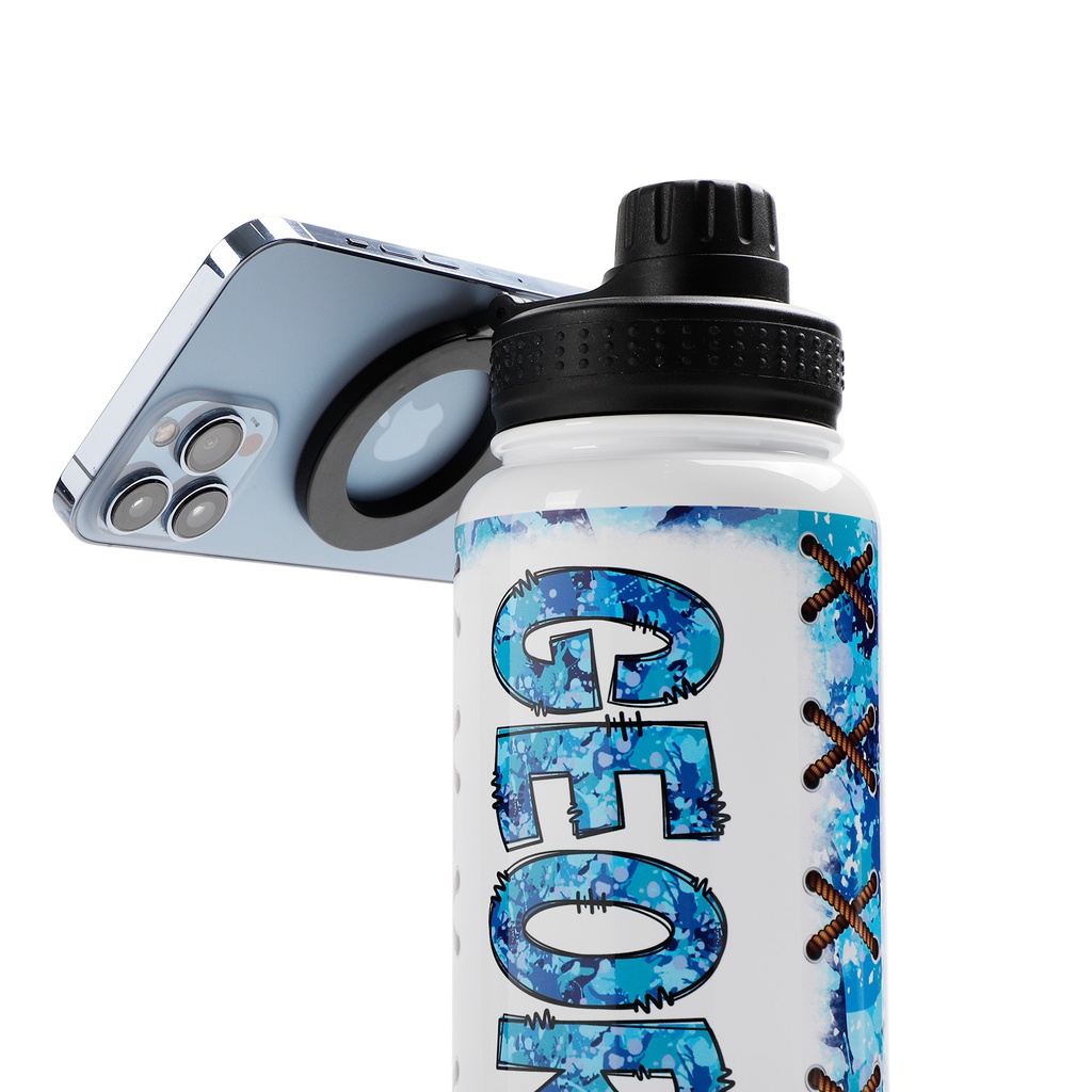 Sublimation Magnetic Phone Holder Stainless Steel Water Bottle with Portable Magnet Lid 32oz