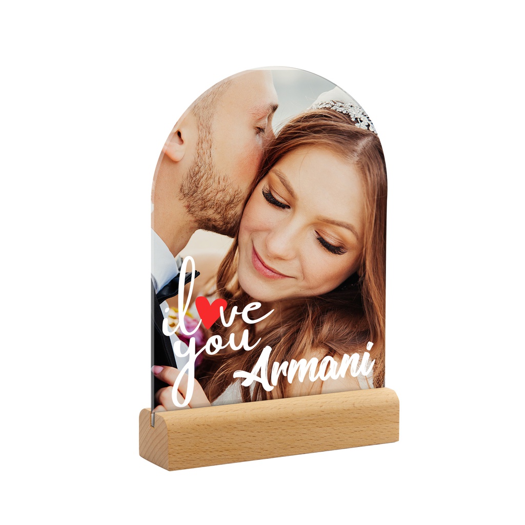 Sublimation Wedding Table Signs Acrylic Photo Signs (Arch Shape,15.2*20.3*0.4cm)