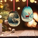 Sublimation Christmas Ball Ornaments Hardboard Hanging Tree Decor Ornament (Lantern, 7.6*9.6*0.3cm)