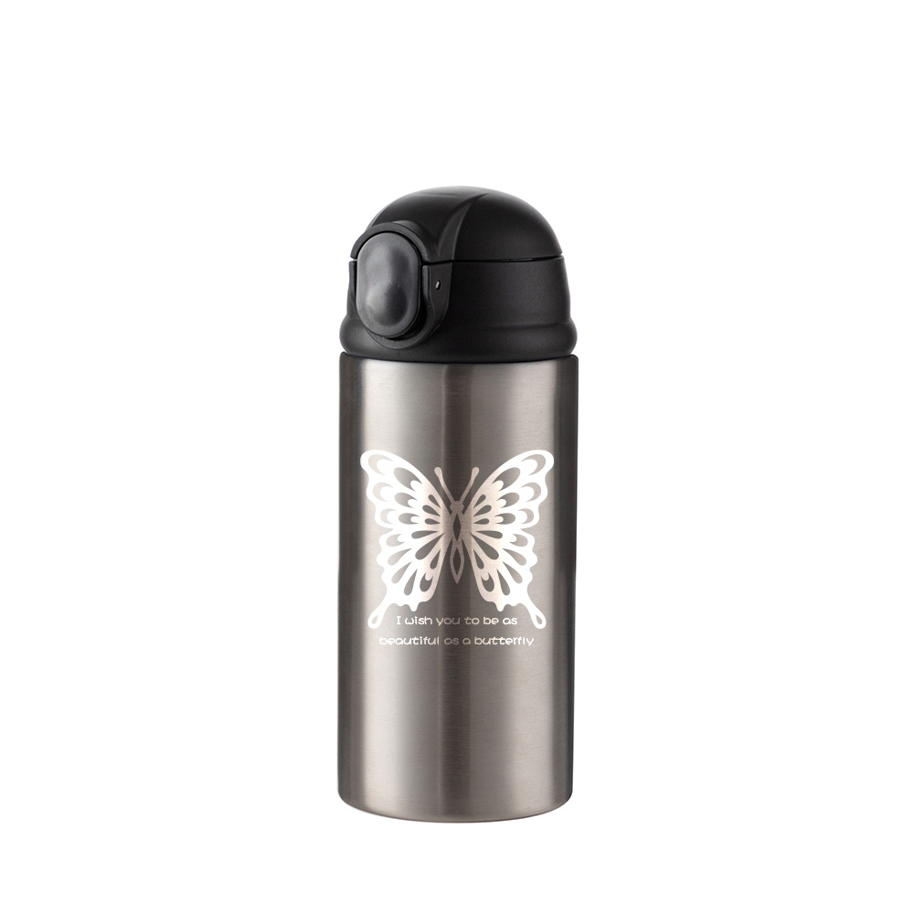 12oz/360ml Kids Stainless Steel Bottle (Plain, Stainless steel)