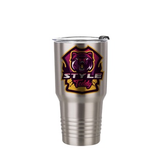 30oz/900ml Stainless Steel Tumbler w/ Ringneck Grip (Plain, Stainless steel)