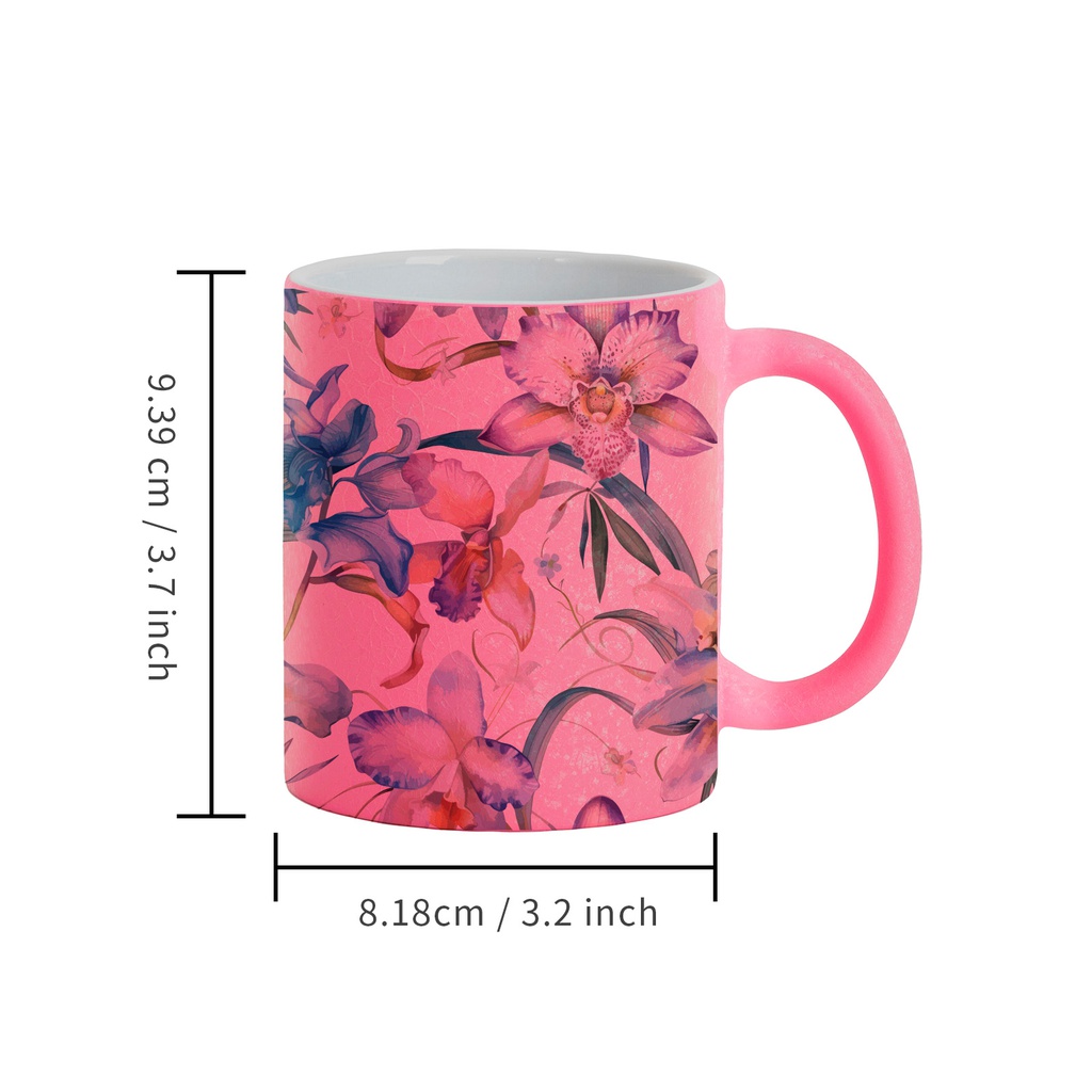 11oz Sublimation Ceramic Mug, Crackle Finish(Pink)