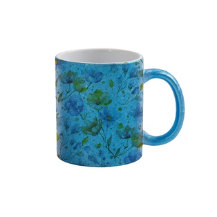 11oz Sublimation Ceramic Mug, Crackle Finish(Blue)