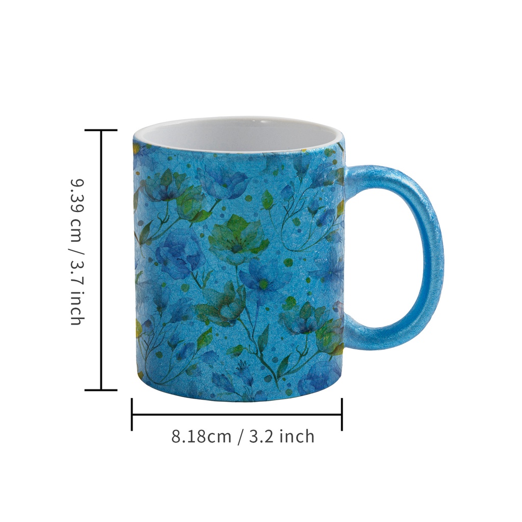 11oz Sublimation Ceramic Mug, Crackle Finish(Blue)