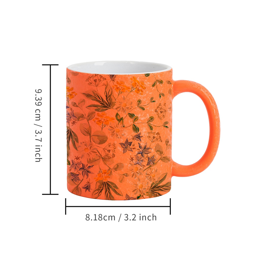 11oz Sublimation Ceramic Mug, Crackle Finish(Orange)