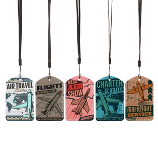 Double Sided Sublimatable PU Luggage Tag with String and Pocket