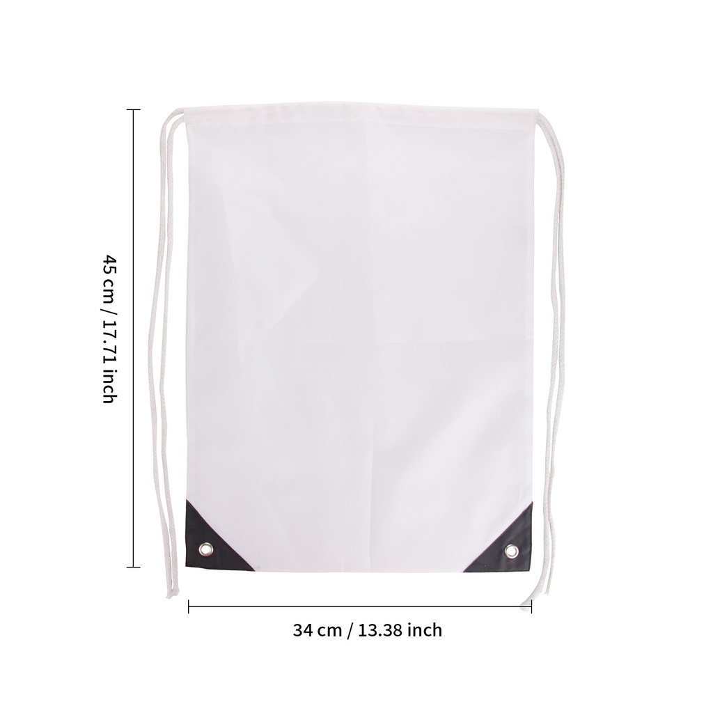 Sublimation Drawstring Backpack (White, Nylon Oxford, 34*45cm)