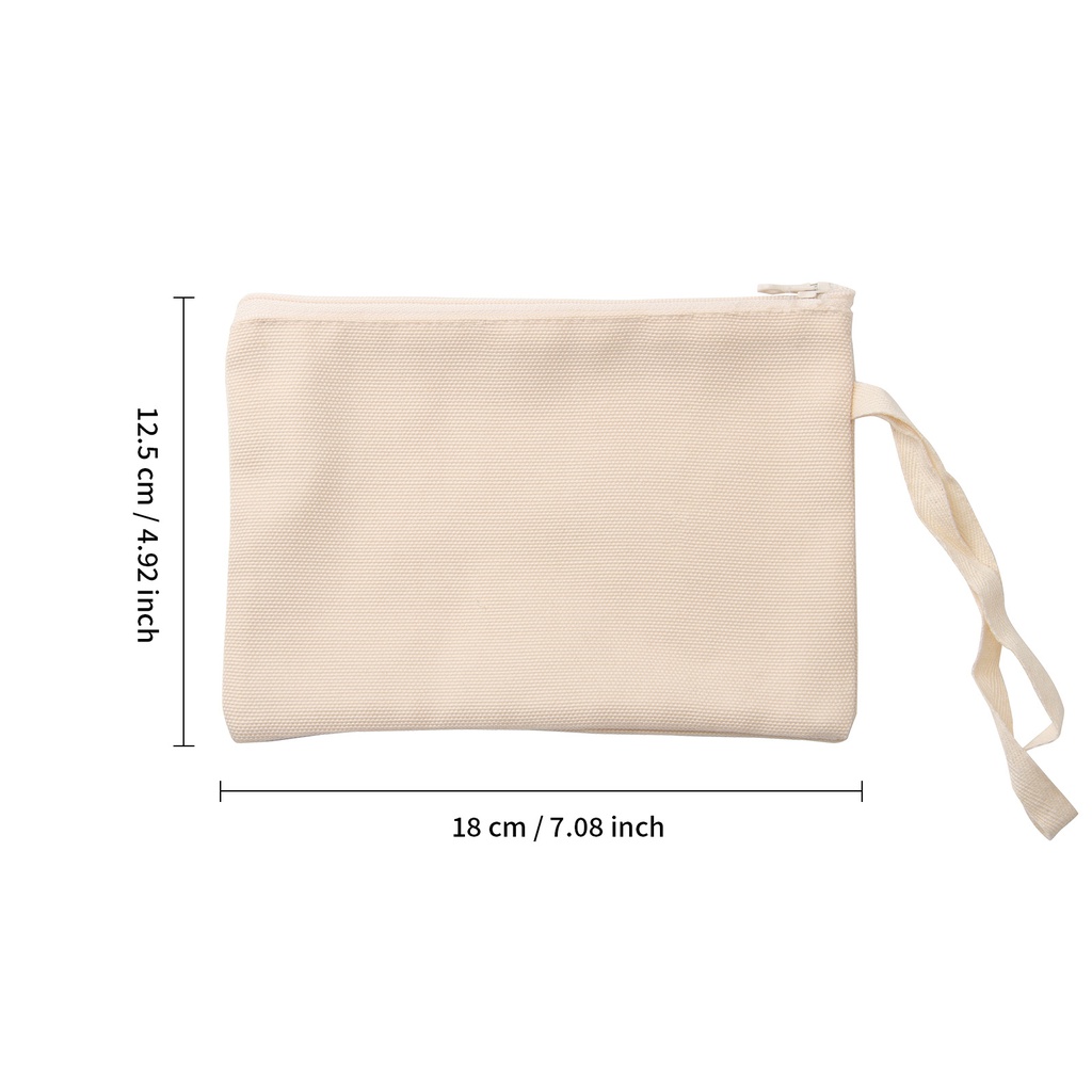 Sublimation Handbag Blank Travel Bag with Zipper (Canvas,12.5*18cm)