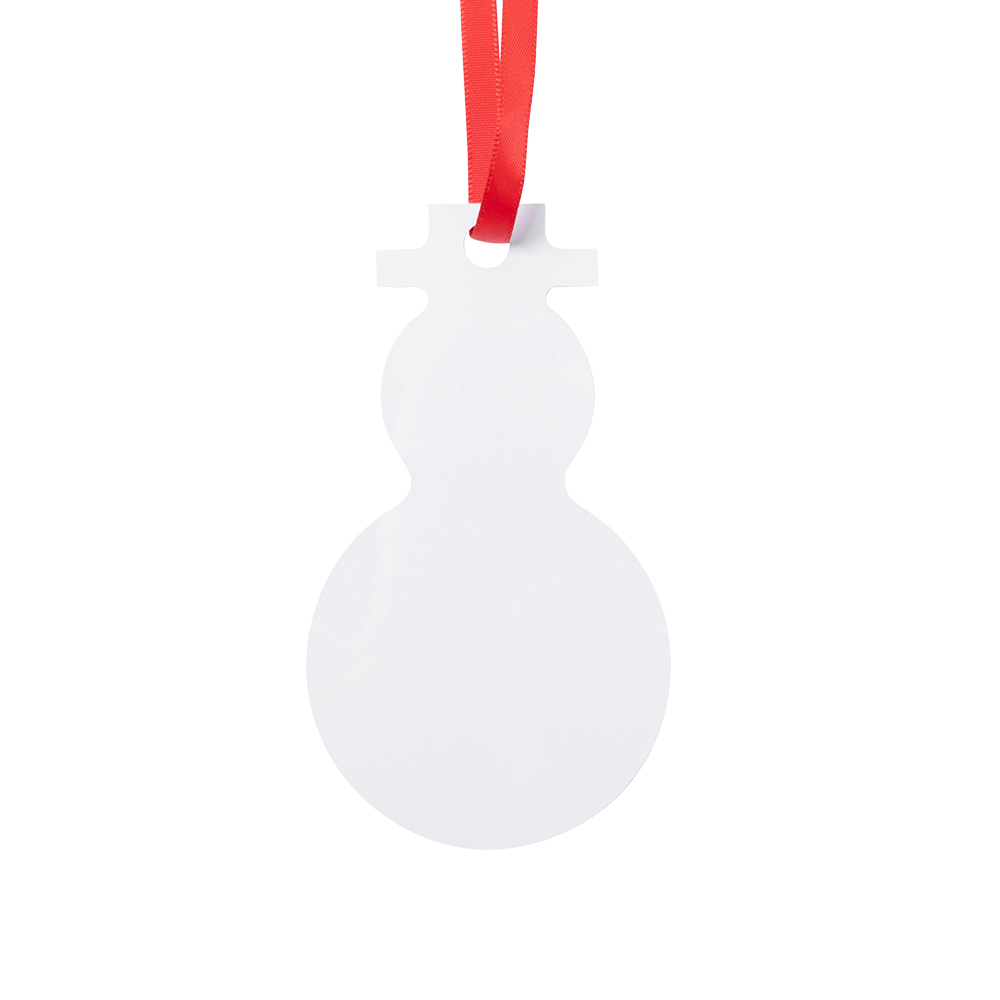 Sublimation Ornament Blanks Christmas Ball Holiday hanging Crafts Double Sided Aluminum (6*10.6cm, Snowman)