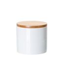 16oz Ceramic Storage Jar with Bamboo Lid (Glossy White)