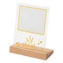 Rectangular Glass Photo Frame w/ White Patch (MOM, 12.7*17.8cm)