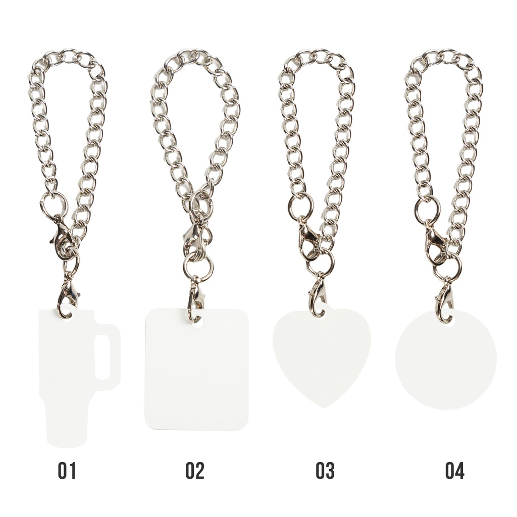 Sublimation Aluminum Tumbler Charm Hanging Ornaments with Chain (Double-side Printable, Mix Type)