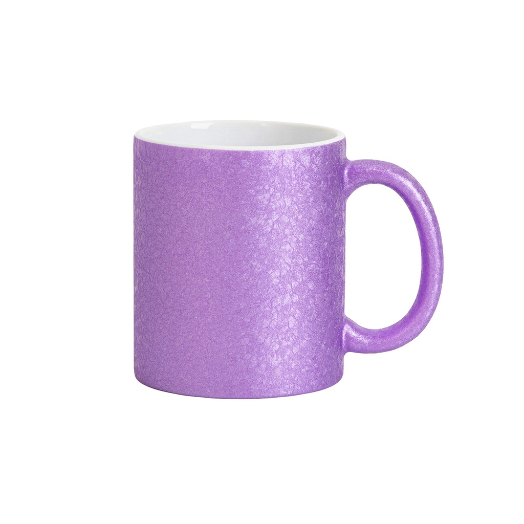 11oz Sublimation Ceramic Mug, Crackle Finish (Purple)