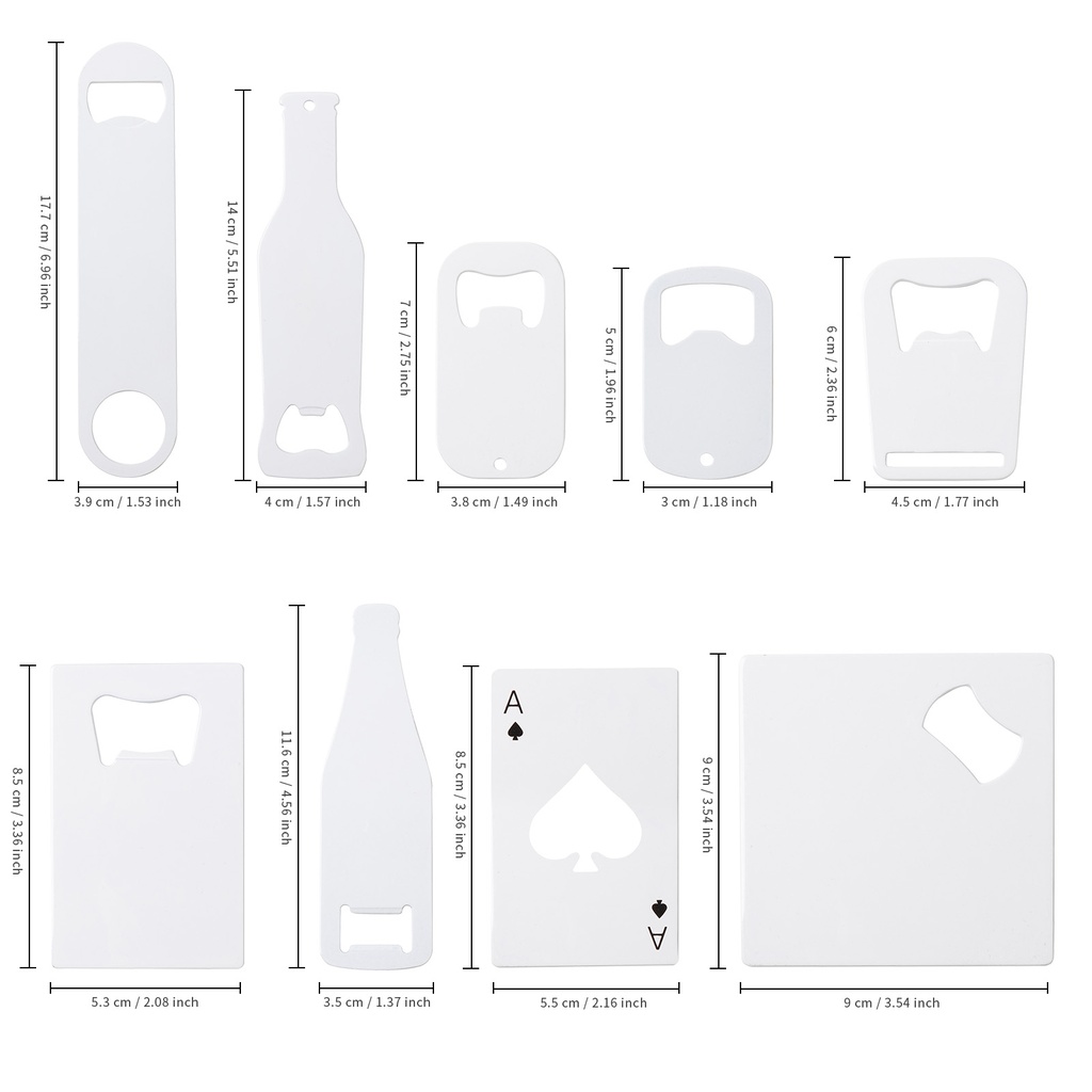 Full White Sublimation Stainless Steel Bottle Opener (4*17.7cm)