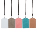 Double Sided Sublimatable PU Luggage Tag with String and Pocket