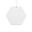 Sublimation Ornament Blanks Ceramic Hanging Christmas Ornaments (3inch, Hexagon)