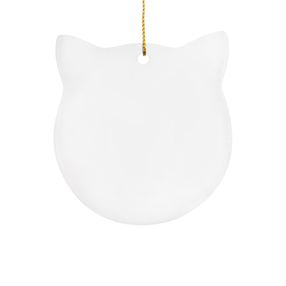 Sublimation Ornament Blanks Ceramic Hanging Christmas Ornaments (3inch, Cat)