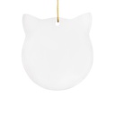 Sublimation Ornament Blanks Ceramic Hanging Christmas Ornaments (3inch, Cat)