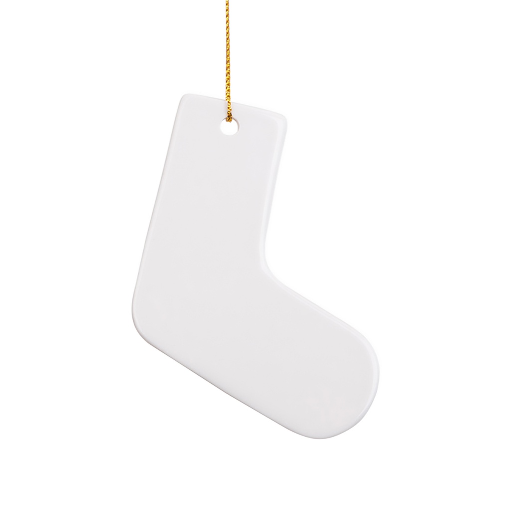 Sublimation Ornament Blanks Ceramic Hanging Ornaments Christmas Decor (3inch, Stocking)