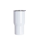 22oz/650ml Stainless Steel Travel Tumbler with Clear Waterproof Lid (White)