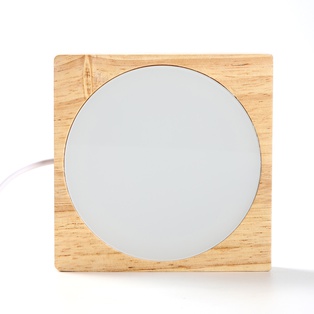 LED Night Light Wood Stand (Square,10*10*2cm)