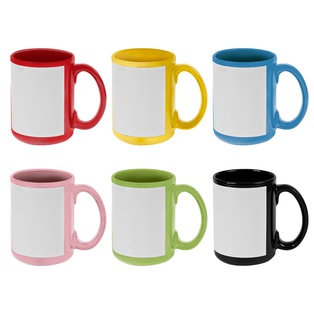 15oz Sublimation Mug Full Color Mug with White Patch