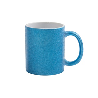 11oz Sublimation Ceramic Mug, Crackle Finish(Blue)