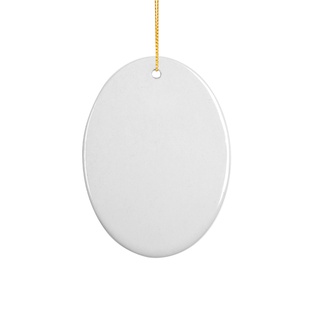 Sublimation Ornament Blanks Ceramic Hanging Christmas Ornaments Ball (3inch, Oval)