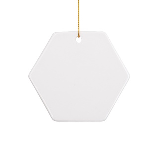 Sublimation Ornament Blanks Ceramic Hanging Christmas Ornaments (3inch, Hexagon)