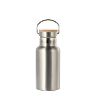 350ml Sports Bottle with Bamboo Lid(Other,Common Blank,Silver)