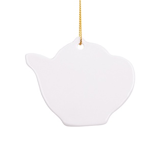 Sublimation Ornament Blanks Ceramic Hanging Christmas Ornaments (3inch, Teapot)