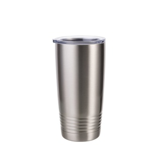 20oz/600ml Stainless Steel Tumbler w/ Ringneck Grip (Plain, Stainless steel)